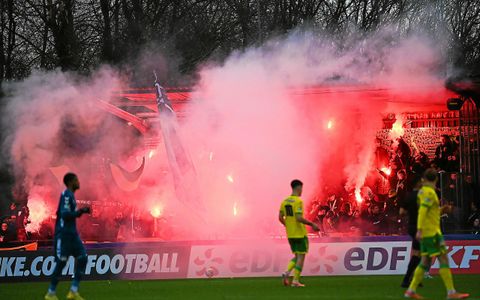Les supporters nantais avaient fait le déplacement en Bretagne pour soutenir leur équipe.