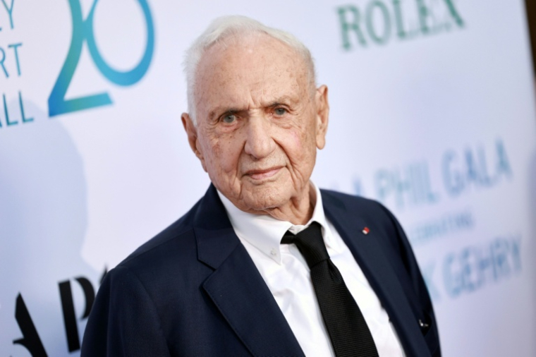 L'architecte américano-canadien Frank Gehry alors d'un concert de l'Orchestre philharmonique de Los Angeles, en son honneur au Walt Disney Concert Hall, le 5 octobre 2023 à Los Angeles, en Californie ( Getty / Matt Winkelmeyer )