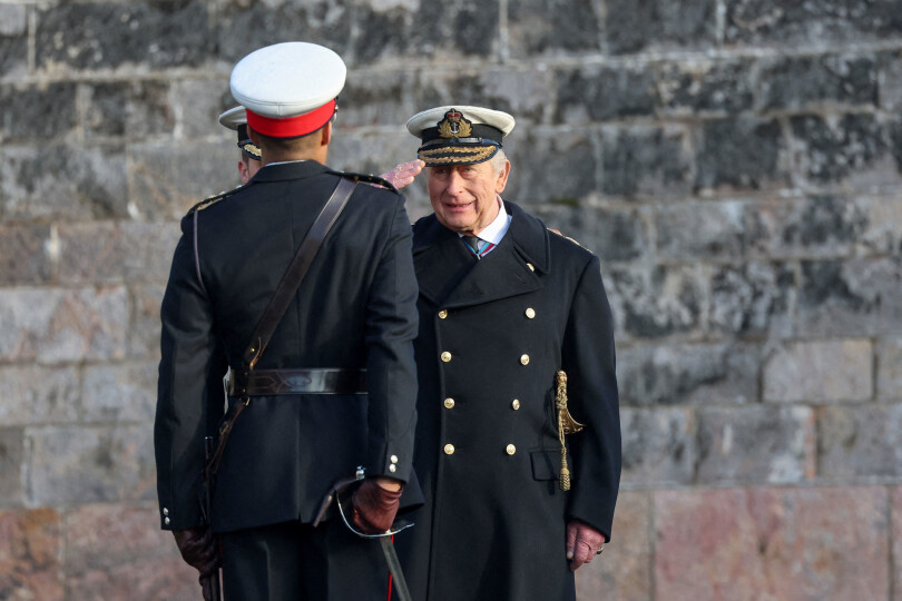 Charles III au Britannia Royal Naval College à Dartmouth, le 19 décembre 2025.