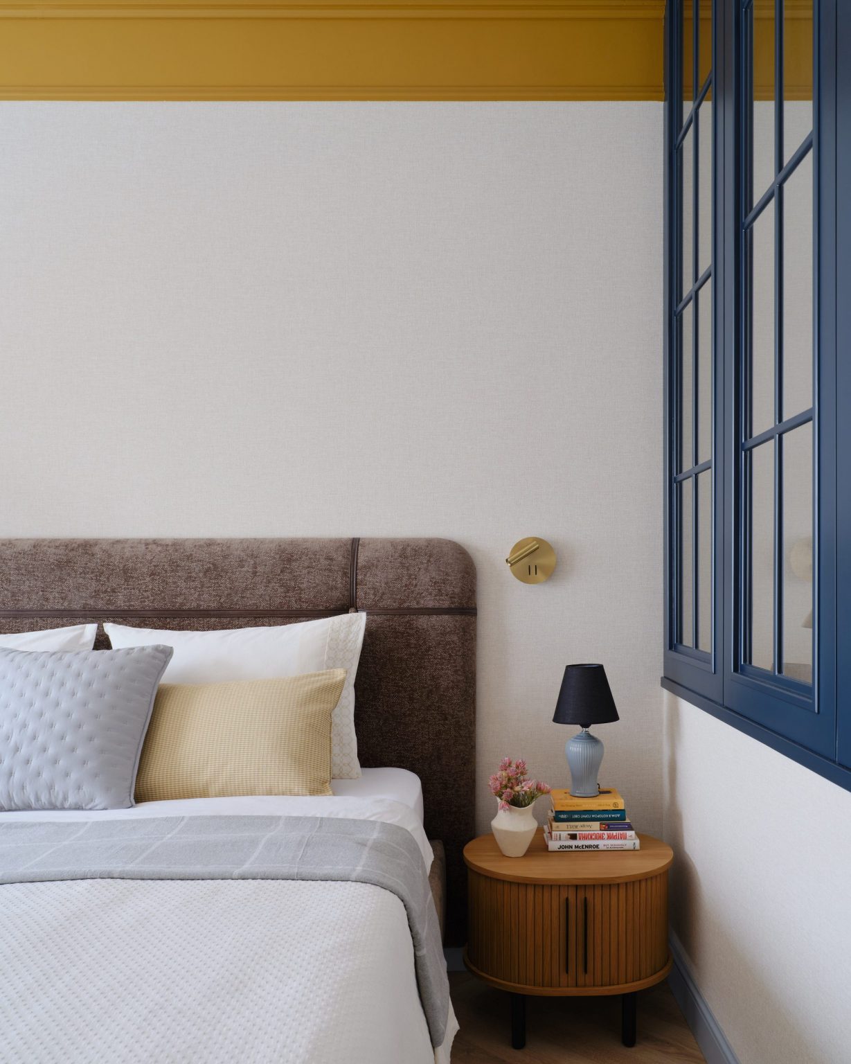 chambre avec verrière bois appartement 100m2 décoration vintage et contemporaine