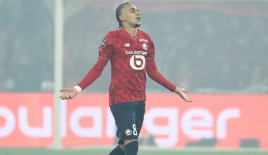 Ethan Mbappé auteur du but de la victoire pour Lille face à Marseille, le 5 décembre 2025 au stade Pierre-Mauroy