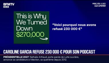 Caroline Garcia a refusé une offre de sponsoring à 230.000 euros pour son podcast