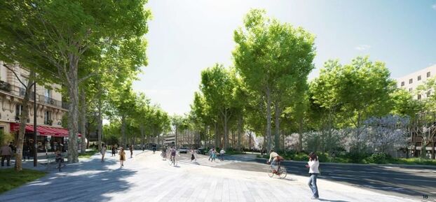 79 nouveaux arbres seront plantés sur cet ancien rond-point, désormais semi-piétonnisé. Ville de Paris