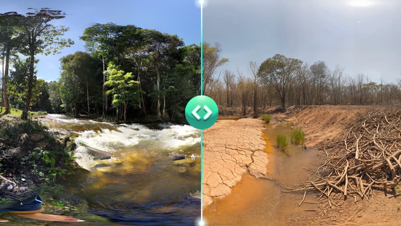 La forêt Amazonienne maintenant VS en 2100.
