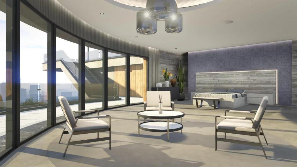 Chambre principale et chambre d'ami d'une villa