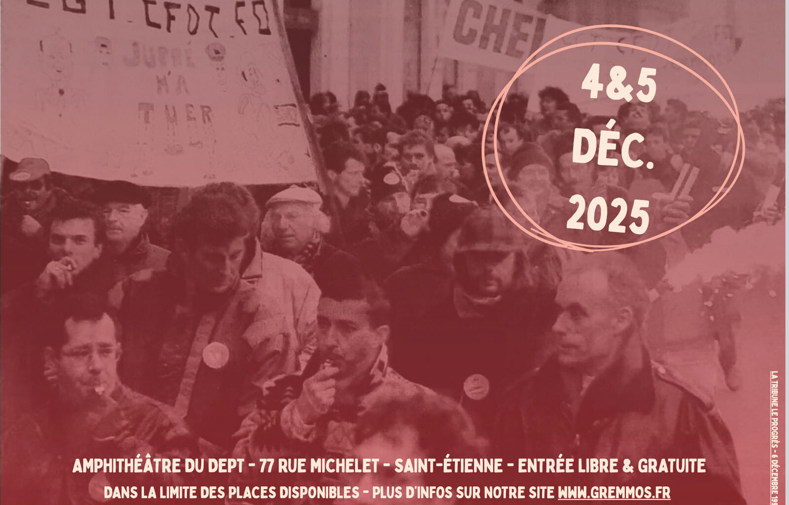 4 et 5 décembre : les 8es Rencontres d’histoire ouvrière de Saint-Étienne se penchent sur 1995