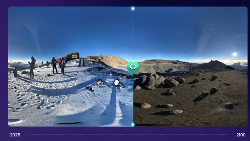 Le Kilimandjaro maintenant VS en 2100.