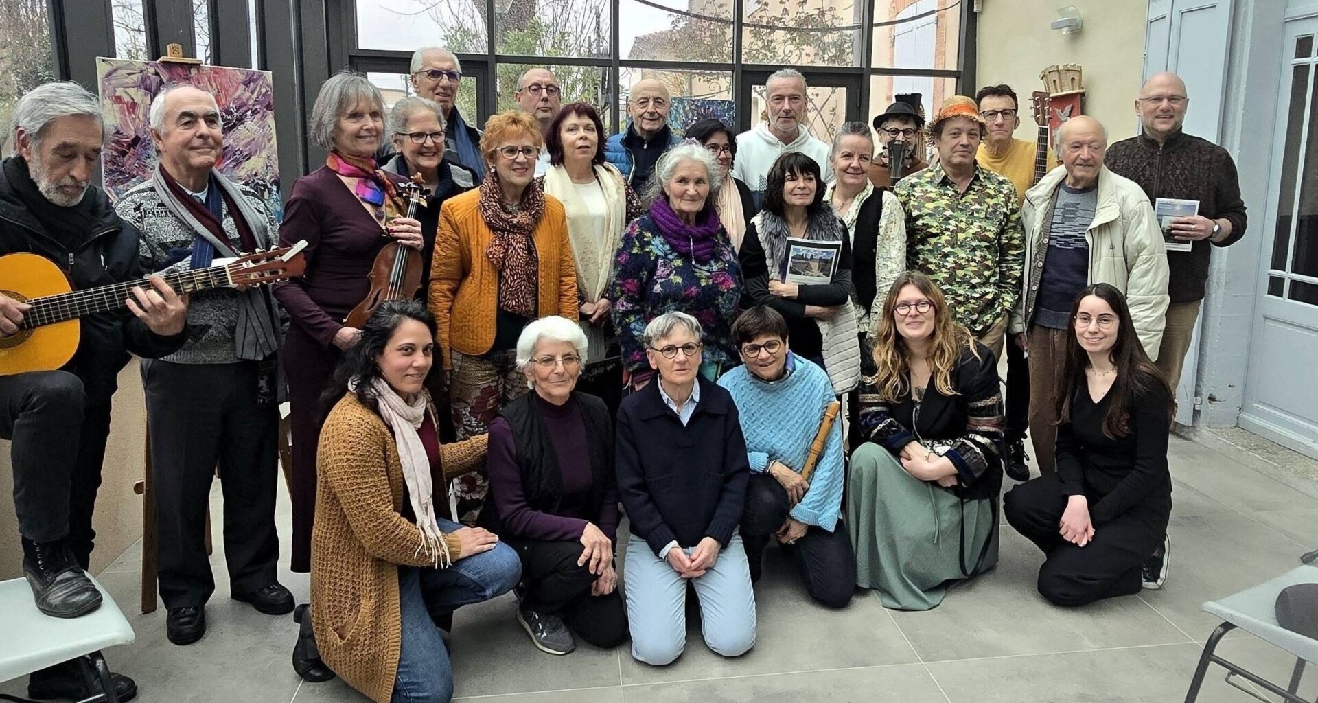 Les artistes et auteurs de la délégation réunis au printemps dernier