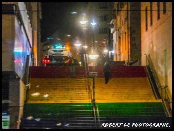 photo une dépanneuse a sorti la voiture des marches.  ©  photo robert groussin
