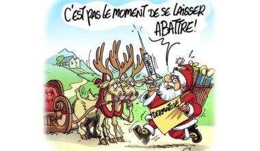 Le dessin de Chaunu : le Père Noël face à la dermatose nodulaire