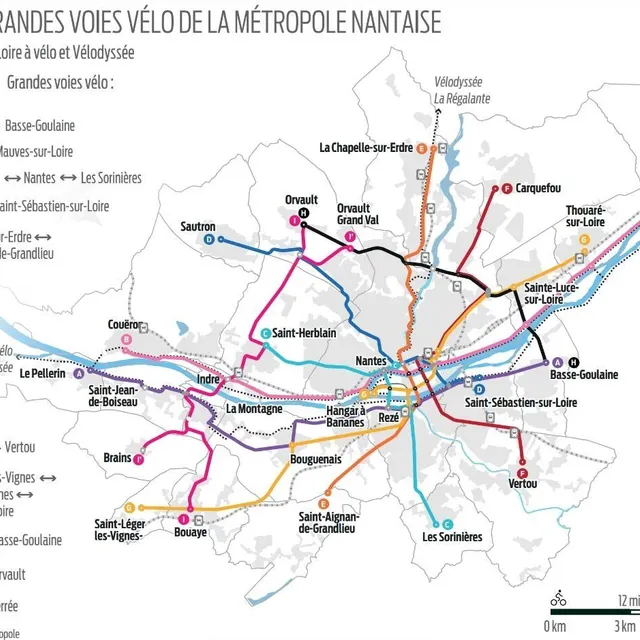 photo le réseau des pistes cyclables  ©  infographie presse océan-cécile g.