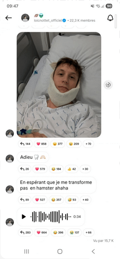 "Adieu" : Loïc Nottet se dévoile sur un lit d'hôpital et suscite l'inquiétude de ses fans