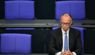 Friedrich Merz au Bundestag (chambre basse du Parlement) à Berlin, le 6 mai 2025