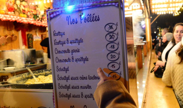 À Strasbourg, le prix de certaines poêlées est gratiné.   Photo David Geiss