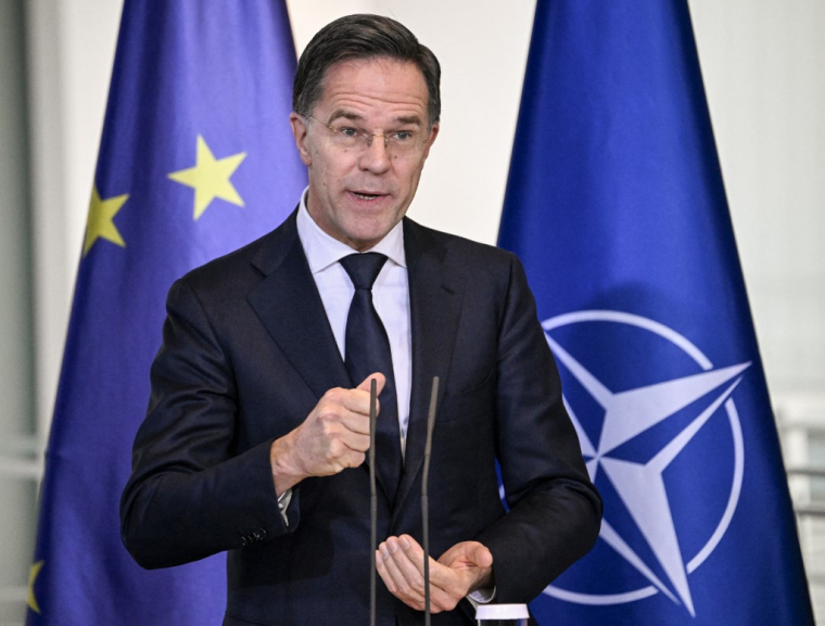 Mark Rutte, à Berlin, le 11 décembre 2025 ( AFP / TOBIAS SCHWARZ )