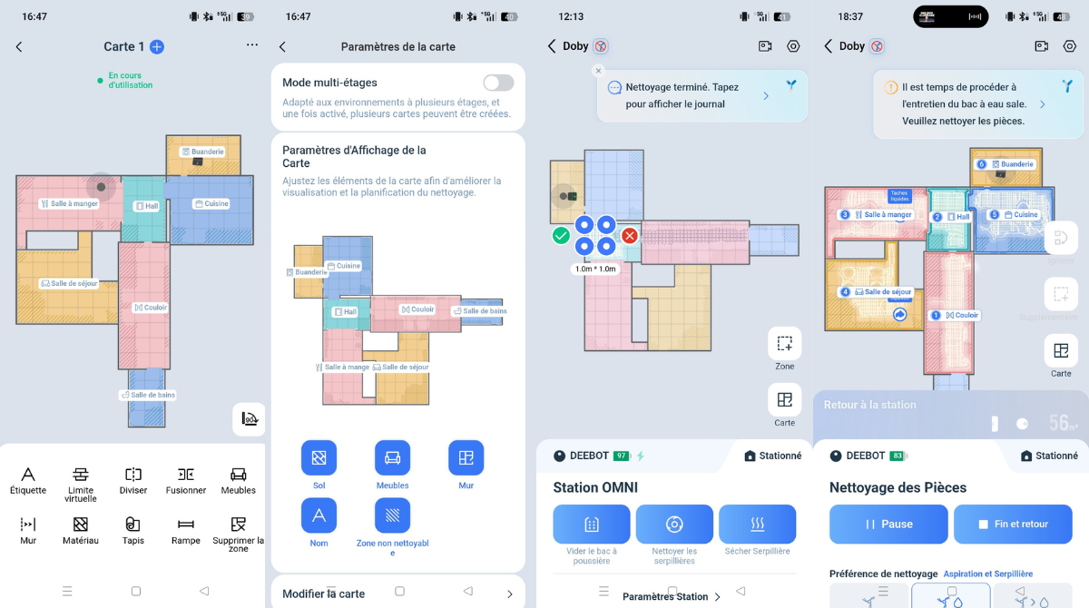 appli ecovacs cartographie