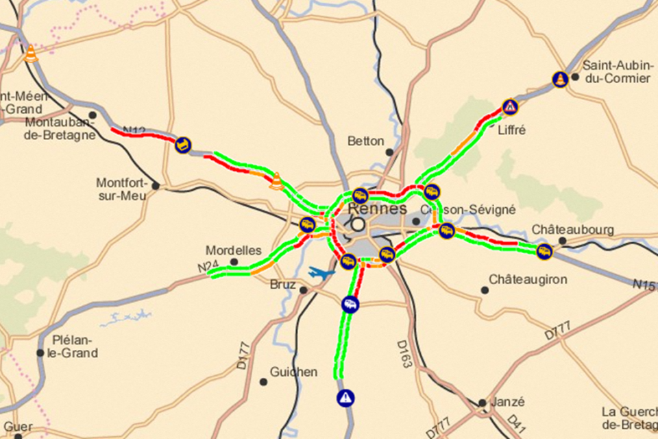 De gros bouchons ont lieu à Rennes et son agglomération, lundi 1er décembre matin.