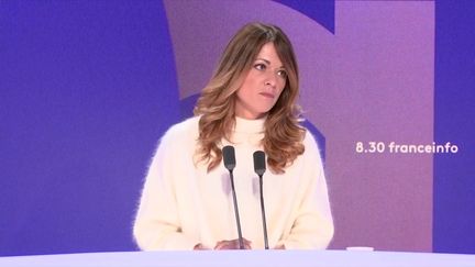 Maud Bregeon, porte-parole du gouvernement, sur franceinfo le 16 octobre 2025. (FRANCEINFO / RADIO FRANCE)