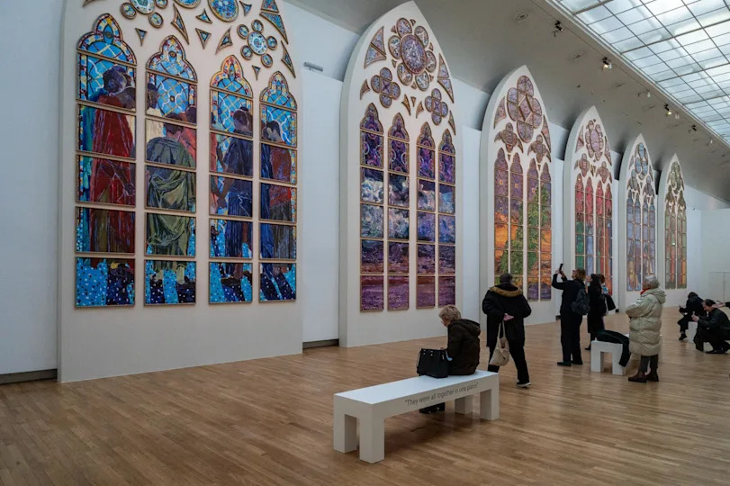 Exhibition D’un seul souffle (In One Breath) by Claire Tabouret at Galerie 10.2 of the Grand Palais in Paris, France, on December 8, 2025.