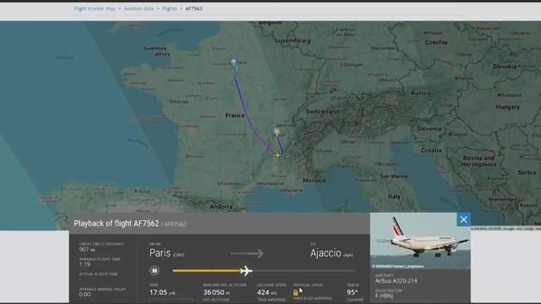 Le vol Paris-Ajaccio a été dérouté vers l'aéroport de Lyon en raison d'un incident survenu au-dessus de Valence. - DR