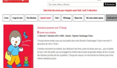 TOULON : Animation jeunesse avec T'choupi, mercredi 17 décembre