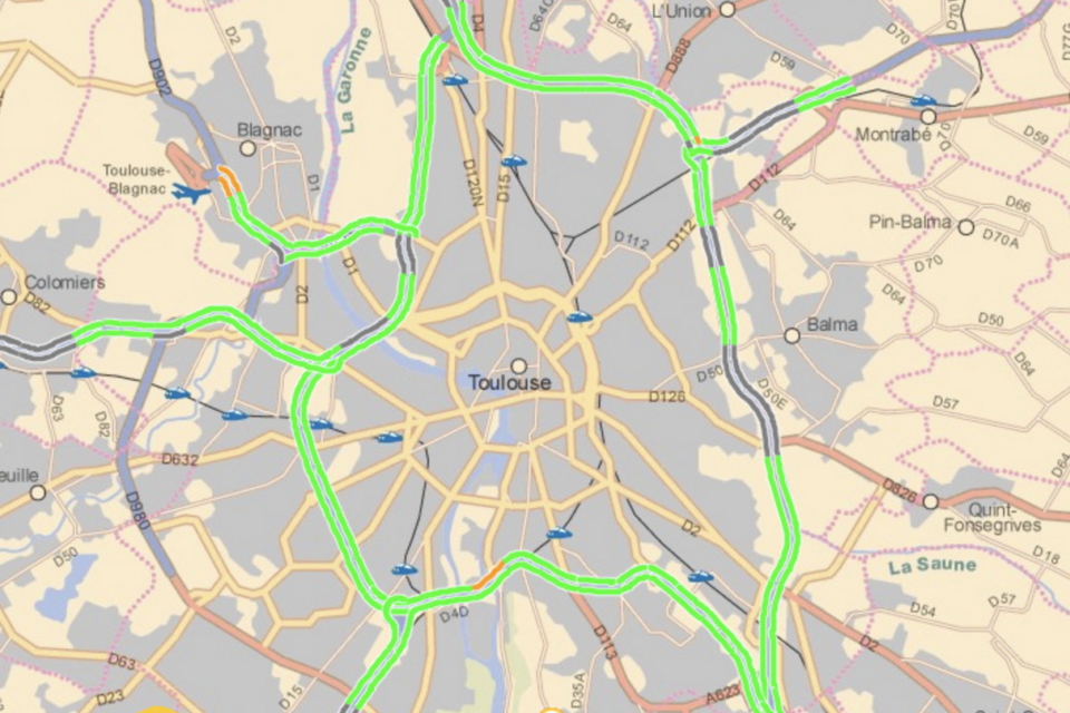 La circulation est fluide sur le périphérique de Toulouse.
