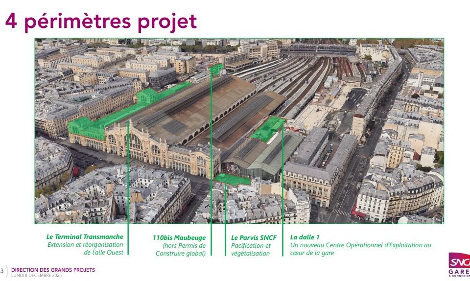 Les quatre périmètres du projet Future gare du Nord.