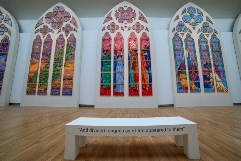 Exhibition D’un seul souffle (In One Breath) by Claire Tabouret at Galerie 10.2 of the Grand Palais in Paris, France, on December 8, 2025.