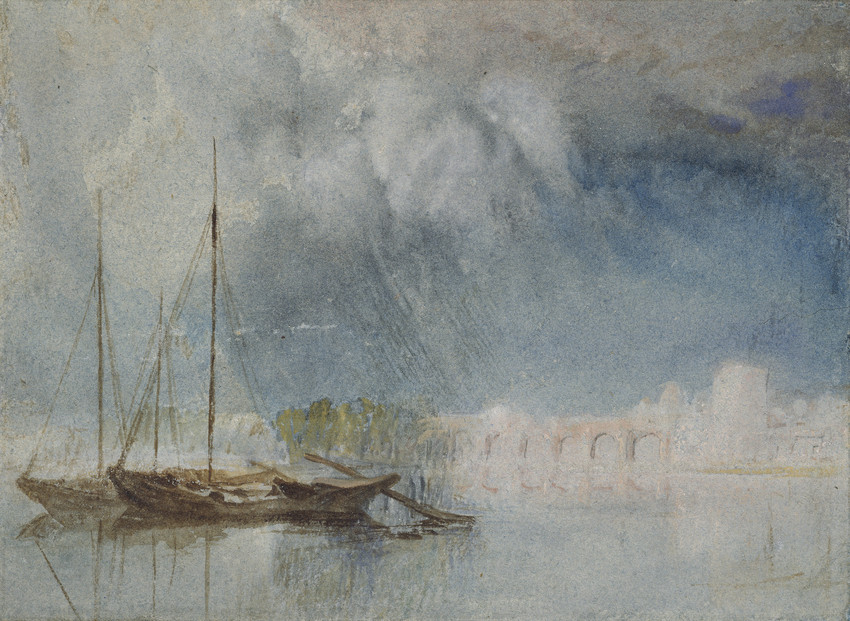 Joseph Mallord William Turner, Nantes, Pont de Pirmil,1830, aquarelle sur papier, 13,6 x 18.7 cm. Inv. WA1861.20. Oxford, The Ashmolean Museum, University of Oxford. Collection John Ruskin, 1861, photo : © Ashmolean Museum, University of Oxford