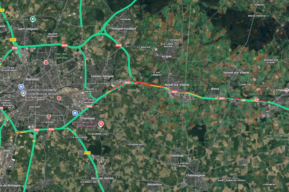 L'état du trafic peu après 16h.