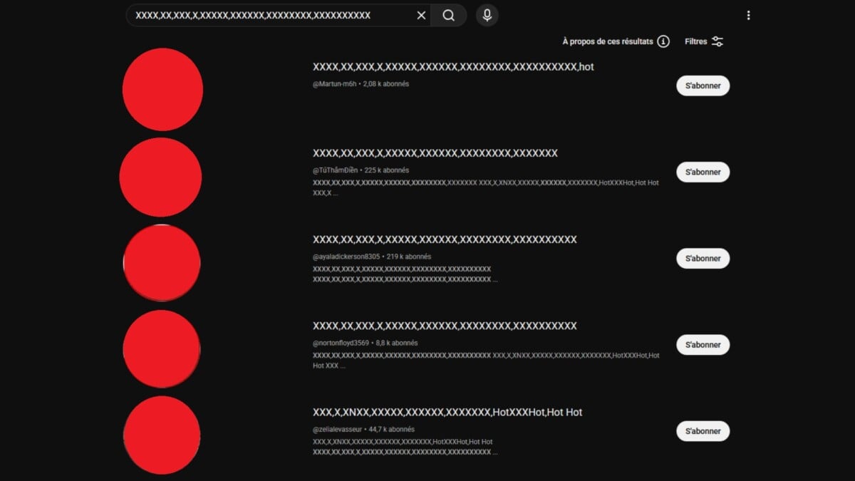 Des contenus pornographiques sur YouTube