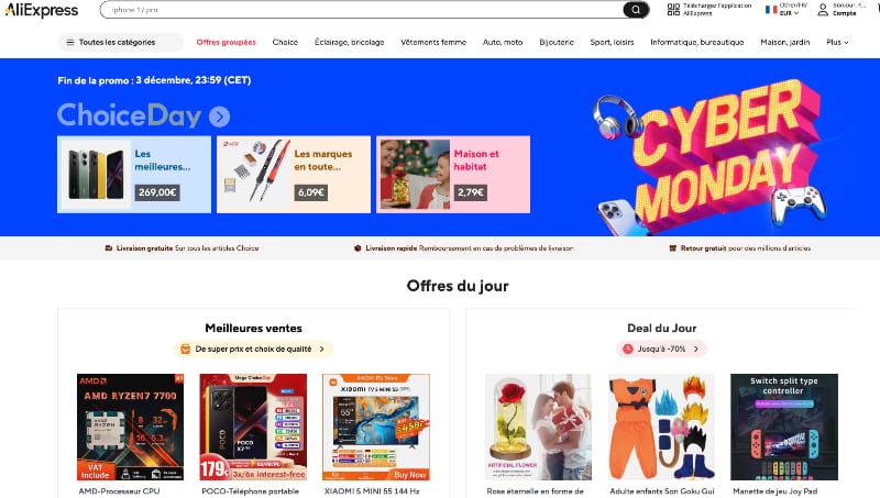 cyber monday aliexpress