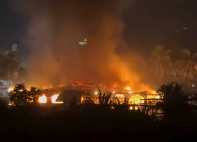 Une image de la discothèque en feu d’Arpora, dans le district de Goa Nord (Inde), le 6 décembre 2025.