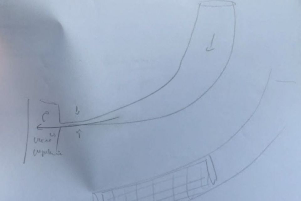 Le dessin du Pr Emmanuel Houdart pour expliquer à INès Jobert le fonctionnement de l'acouphène pulsatile.