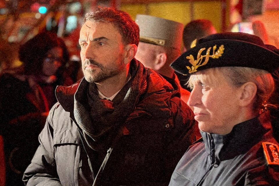 Le maire de Lyon, Grégory Doucet, aux côtés de la préfète de région, Fabien Buccio, à l'occasion de la présentation du dispositif de sécurité.