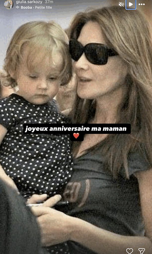giulia sarkozy souhaite un bon anniversaire à sa maman