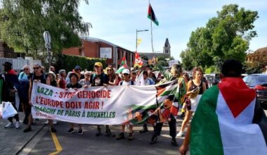Passage de la marche Paris-Bruxelles pour Gaza dans les communes du Nord