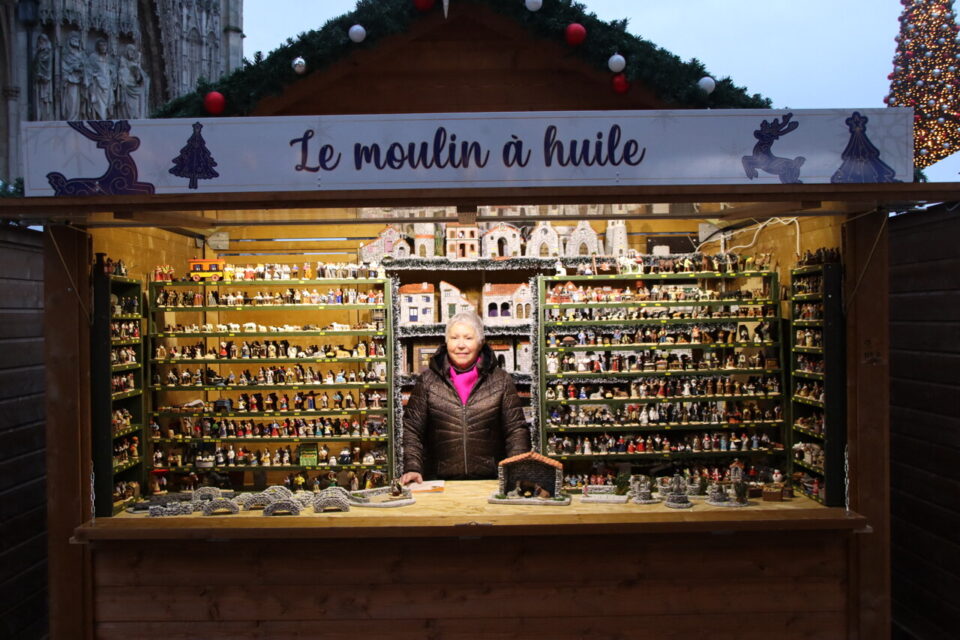 Le moulin à huile d'Aubagne expose sur le marché depuis sa création. Sylvie tient la boutique depuis 2009.