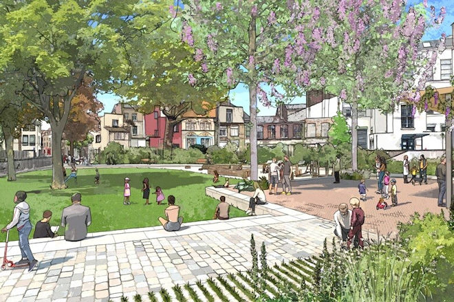 Inauguration d'un nouveau jardin à Lille en présence de Line Renaud