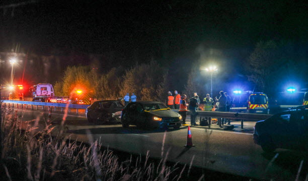 L'accident a eu lieu sur la D14, à hauteur d'Angevillers, sur cette route qui relie l'A30 à Thionville. Photo Armand Flohr