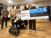 L’équipe du projet Escapade Libre - autour de Lilou Lecaille - a séduit le jury par son utilité autant que son business plan. Photo Le DL/Matthieu Estrangin 