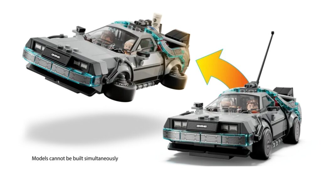 Les deux configurations de la Delorean // Source : Lego