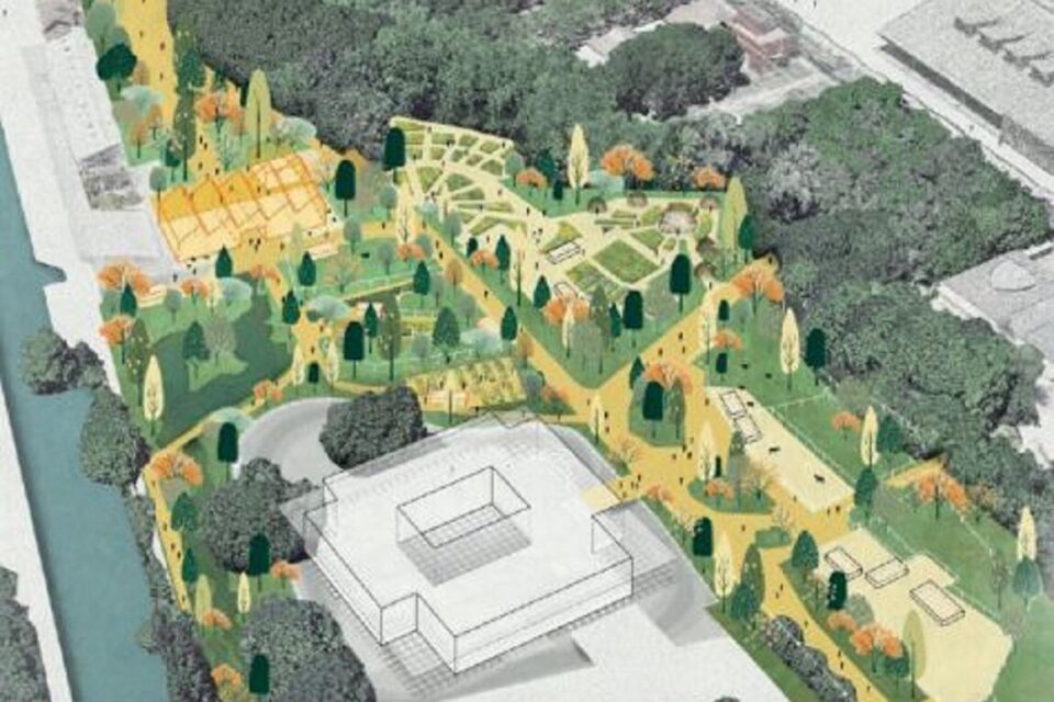 Le plan de la nouvelle zone verte du parc de la Villette. 