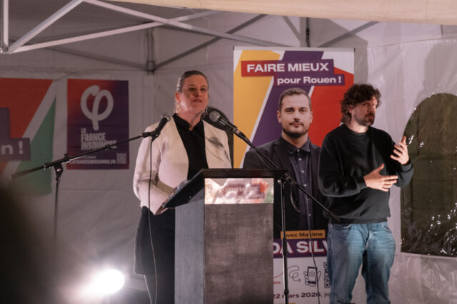 La députée et présidente du groupe La France Insoumise à l’Assemblée Nationale, Mathilde Panot, a fait le point sur les combats menés par le parti dans l’hémicycle. (© YR/76actu)