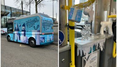VIDEO. Boules de Noël, guirlandes... un minibus du réseau Stan complètement redécoré pour les fêtes