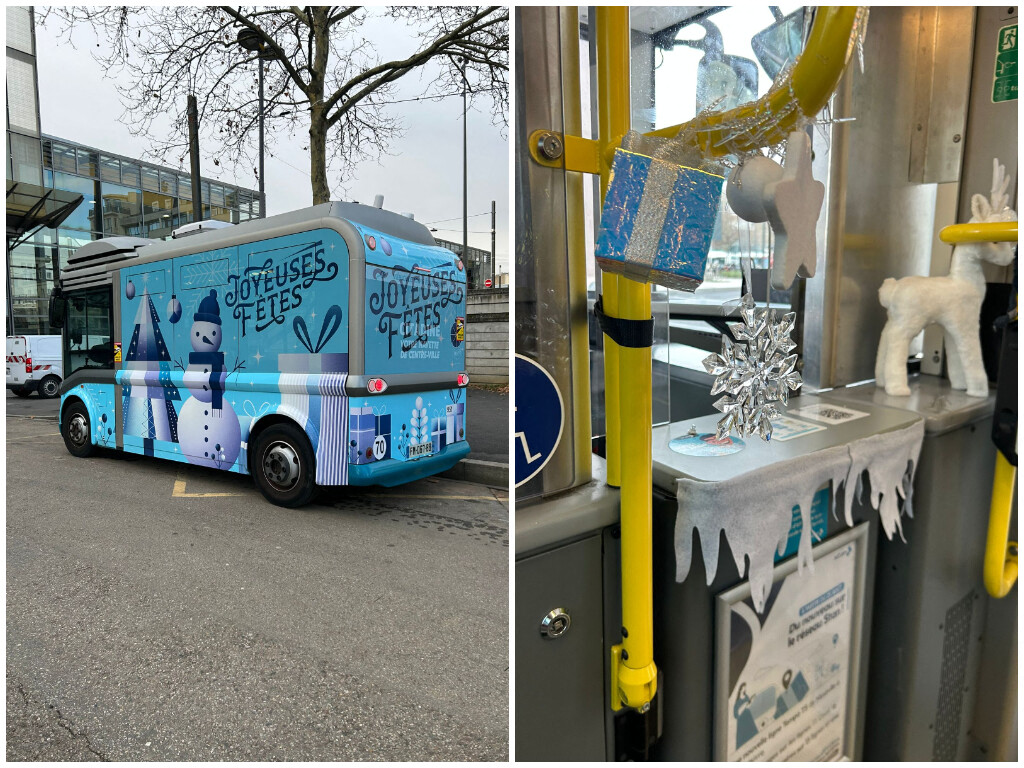 VIDEO. Boules de Noël, guirlandes... un minibus du réseau Stan complètement redécoré pour les fêtes