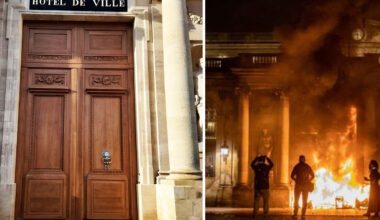 Nouvelle porte de la mairie de Bordeaux après l'incendie