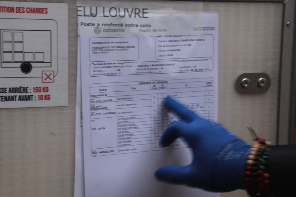 La fiche récapitulative de Bamoussa, sur le cargo de son vélo électrique. 