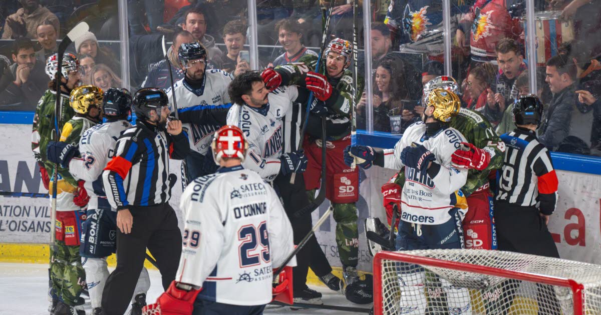 Hockey sur glace . Bagarres durant Grenoble