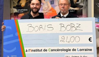 Boris Bobz fait don de 2 400 € à l’Institut de cancérologie de Lorraine